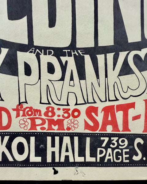 AUCTION - AOR 2.247 - Hells Angels - Merry Pranksters - 1966 Poster - Sokul Hall - Very Good