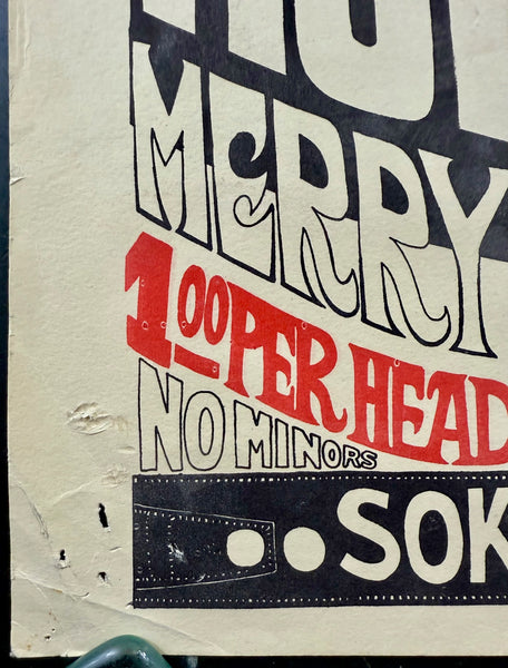 AUCTION - AOR 2.247 - Hells Angels - Merry Pranksters - 1966 Poster - Sokul Hall - Very Good