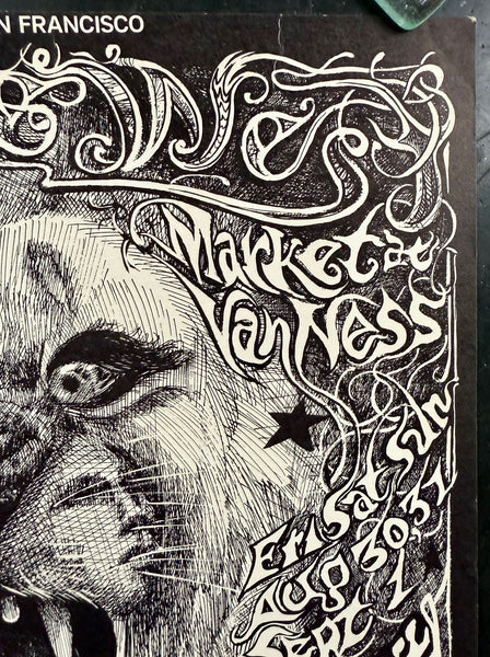 AUCTION - BG-134 - Grateful Dead - Santana - Lee Conklin Signed - 1968 Poster - Fillmore West - Excellent