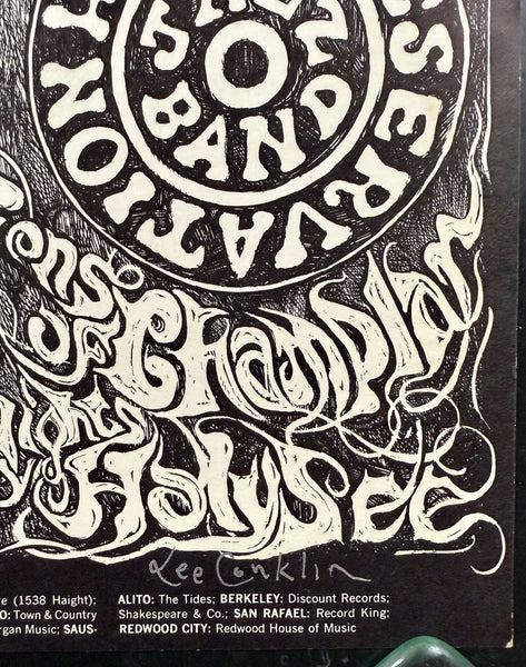 AUCTION - BG-134 - Grateful Dead - Santana - Lee Conklin Signed - 1968 Poster - Fillmore West - Excellent