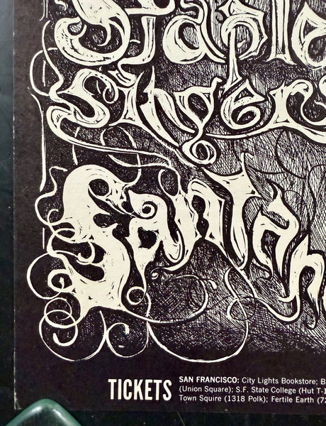 AUCTION - BG-134 - Grateful Dead - Santana - Lee Conklin Signed - 1968 Poster - Fillmore West - Excellent