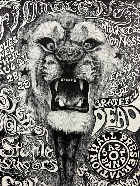 AUCTION - BG-134 - Grateful Dead - Santana - Lee Conklin Signed - 1968 Poster - Fillmore West - Excellent