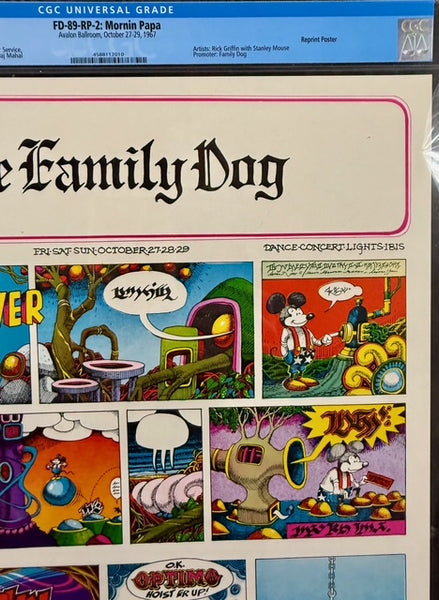 AUCTION - FD-89-RP-2 - Quicksilver Messenger - Rick Griffin - Avalon Ballroom - 1967 Poster - CGC Graded 9.6