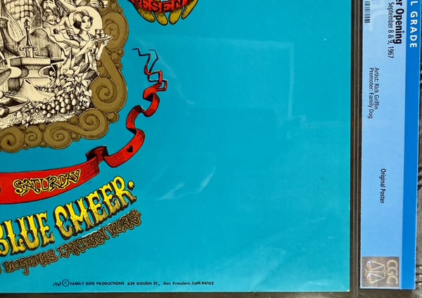 AUCTION - FD-79 - Janis Joplin & Big Brother - Rick Griffin - 1967 Poster - Family Dog Denver - CGC Graded 7.5