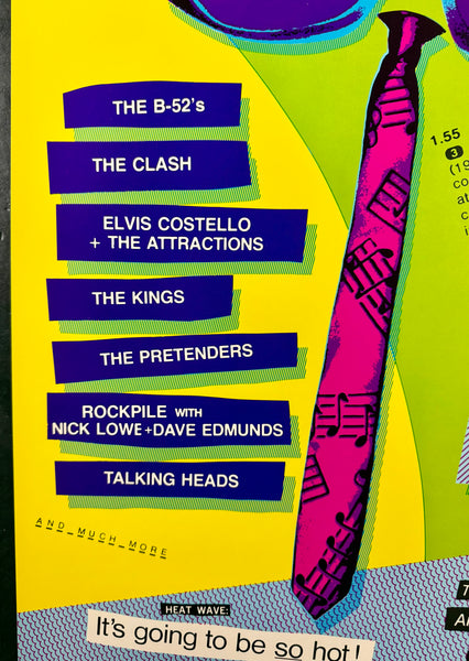 AUCTION - Clash - Talking Heads/B-52's - 1980 New Wave Festival Poster - Toronto - Excellent