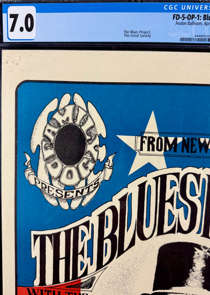 FD-5 - Blues Project - Great Society - Wes Wilson - 1966 Poster - Avalon Ballroom - CGC Graded 7.0