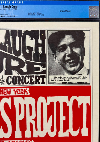FD-8 - "Laugh Cure" - Blues Project - Wes Wilson - 1966  Poster - Avalon Ballroom - CGC Graded 9.6