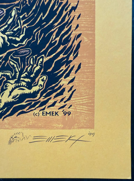 AUCTION - Nine Inch Nails - Berlin - 1999 Poster - Orange Variant - Emek - Near Mint - SF Rock Posters & Collectibles