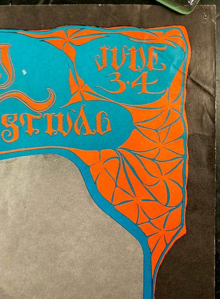 AUCTION - AOR 2.319 - Magic Mountain - The Doors - Jefferson Airplane/Moby Grape - Mouse & Kelley - 1967 Poster - Excellent