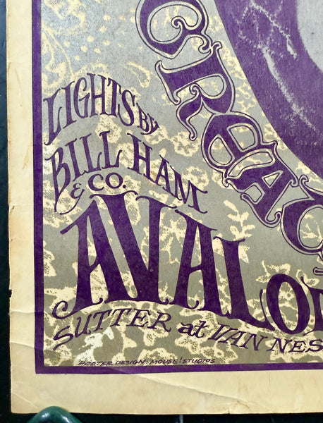 AUCTION - FD-17 - Jefferson Airplane - Mouse Signed - 1966 Poster - Avalon Ballroom -  Excellent - SF Rock Posters & Collectibles