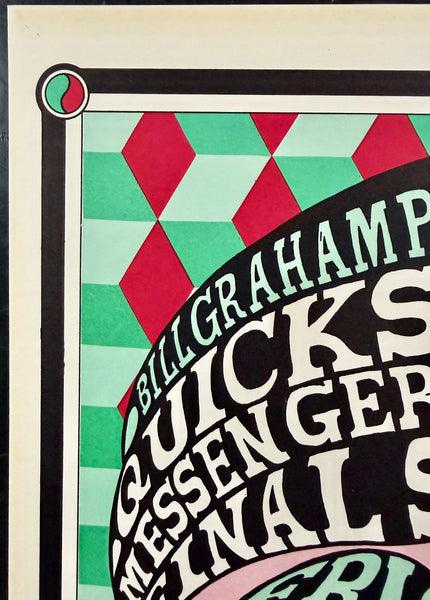 AUCTION - BG-7 - Quicksilver Messenger Service - Wes Wilson Signed - 1966 Poster - Fillmore Auditorium - Near Mint Minus - SF Rock Posters & Collectibles