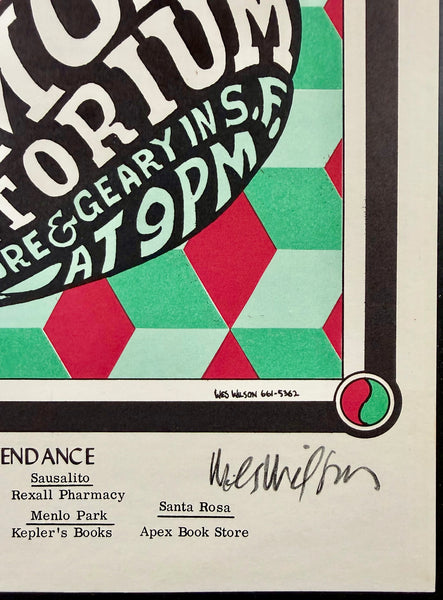 AUCTION - BG-7 - Quicksilver Messenger Service - Wes Wilson Signed - 1966 Poster - Fillmore Auditorium - Near Mint Minus - SF Rock Posters & Collectibles