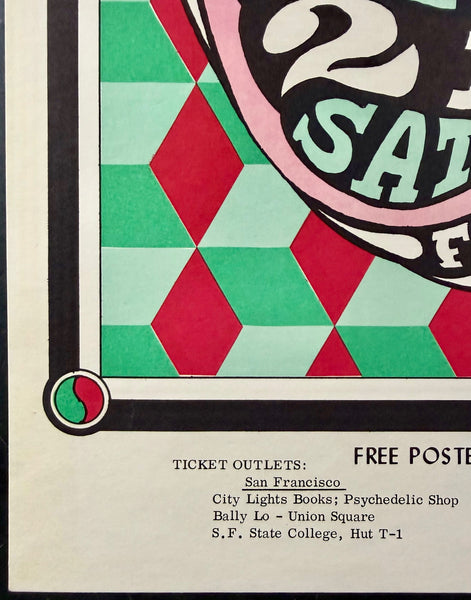 AUCTION - BG-7 - Quicksilver Messenger Service - Wes Wilson Signed - 1966 Poster - Fillmore Auditorium - Near Mint Minus - SF Rock Posters & Collectibles