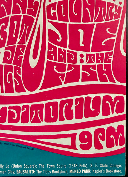 AUCTION - BG-43 - Otis Redding - Grateful Dead - Wes WIlson - 1966 Poster - Fillmore Auditorium - Excellent - SF Rock Posters & Collectibles