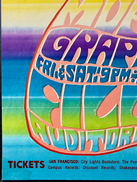 AUCTION - BG-39 - Jefferson Airplane - Moby Grape - Wes Wilson - 1966 Poster -  Fillmore Auditorium -  Excellent