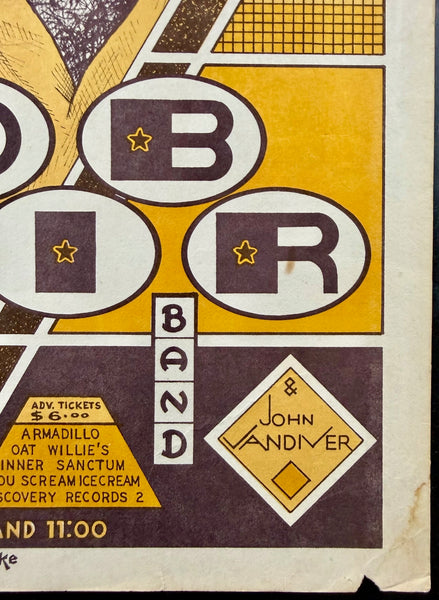 AUCTION - Bob Weir - Grateful Dead - 1978 Poster - Armadillo Texas - Excellent