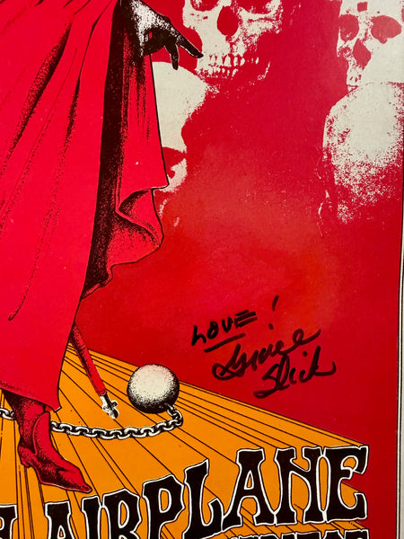 AUCTION - BG-222 - Jefferson Airplane - Grateful Dead Benefit - Grace Slick & Tuten SIGNED - 1970 Poster - Winterland - Excellent - SF Rock Posters & Collectibles