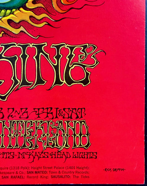 AUCTION - BG-105-RP-2 - Jimi Hendrix - Rick Griffin - 1968 Poster - Fillmore/Winterland - Very Good - SF Rock Posters & Collectibles