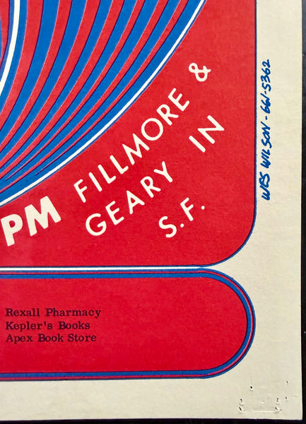 AUCTION - BG-11 - Quicksilver Messenger Service - Wes Wilson - 1966 Poster - Fillmore Auditorium - Excellent
