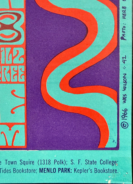 AUCTION - BG-42 - Jefferson Airplane - Wes Wilson - 1966 Poster - Fillmore Auditorium - Excellent