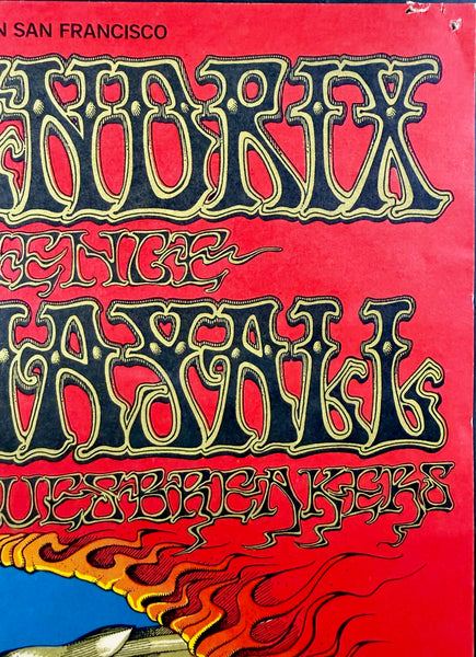 AUCTION - BG-105 - Jimi Hendrix - Rick Griffin - 1st Print 1968 Poster - Fillmore/Winterland - Very Good - SF Rock Posters & Collectibles