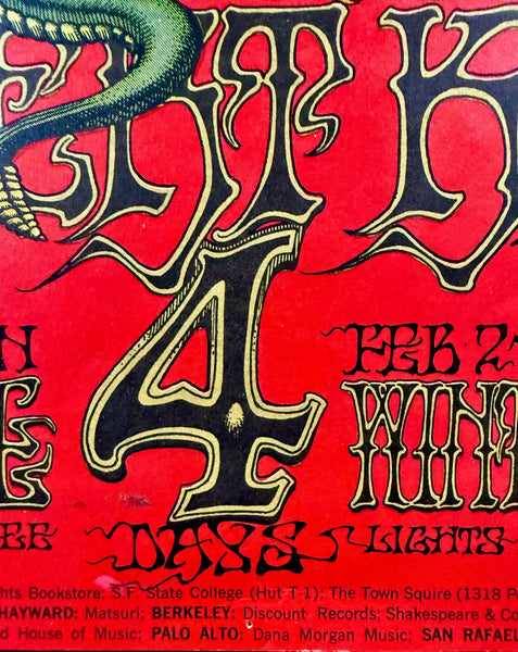 AUCTION - BG-105 - Jimi Hendrix - Rick Griffin - 1st Print 1968 Poster - Fillmore/Winterland - Very Good - SF Rock Posters & Collectibles