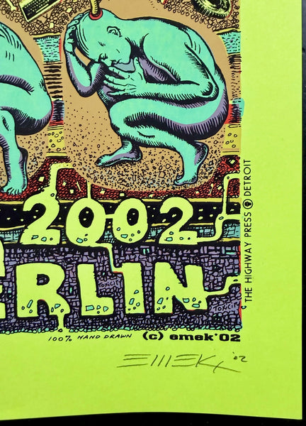 AUCTION - System of a Down - Berlin '02 - Green Variant Edition - Emek - Near Mint Minus - SF Rock Posters & Collectibles