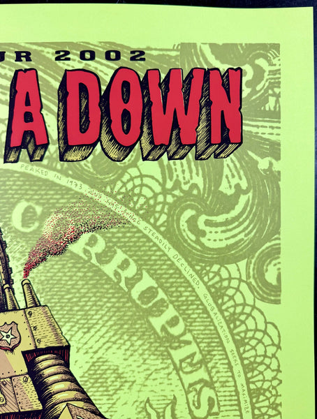 AUCTION - System of a Down - Berlin '02 - Green Variant Edition - Emek - Near Mint Minus - SF Rock Posters & Collectibles