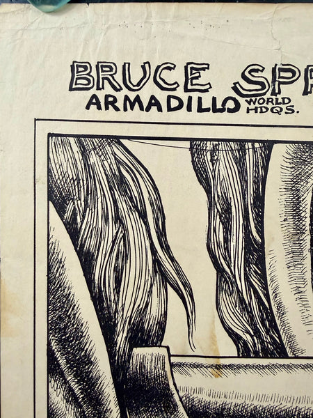 AUCTION - AOR 4.165 -  Bruce Springsteen - 1974 Poster - Armadillo Austin, TX - Very Good