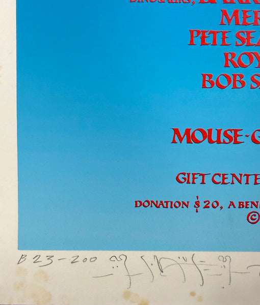 AUCTION - Artist Rights Today - Jerry Garcia - Griffin, Wilson, Kelley - Mouse & Moscoso SIGNED - 1989 Poster - Excellent