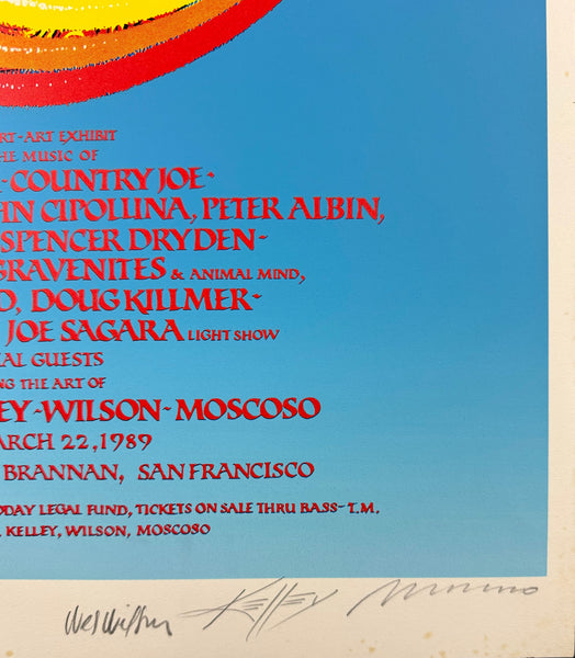 AUCTION - Artist Rights Today - Jerry Garcia - Griffin, Wilson, Kelley - Mouse & Moscoso SIGNED - 1989 Poster - Excellent