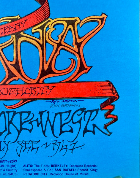 AUCTION - BG-136 - Janis Joplin/Big Brother - Rick Griffin Signed - 1968 Poster - Fillmore West - Near Mint Minus