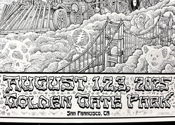 AUCTION - Dead & Company - San Francisco '25 - Keyline Black & White - Edition of 20 - Emek - Near Mint