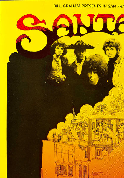 AUCTION - BG-160 - Santana - Greg Irons SIGNED - 1968 Poster - Fillmore West - Near Mint