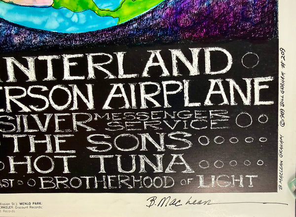 AUCTION - BG-209 - Santana/Jefferson Airplane - Double-New Year's Eve - 1969 Poster - Fillmore West/Winterland - Near Mint Minus