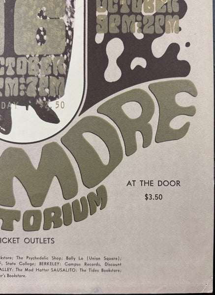 AUCTION - BG-31 - Butterfield Blues Band - Jefferson Airplane - Wes Wilson - 1966 Poster - Fillmore Auditorium - Very Good