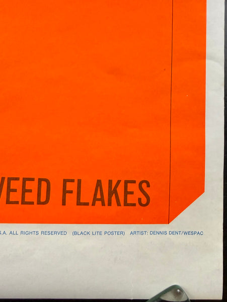 AUCTION - Weedies - Breakfast of Headstarters - Dennis Dent - 1969 Black Light Poster - Near Mint Minus