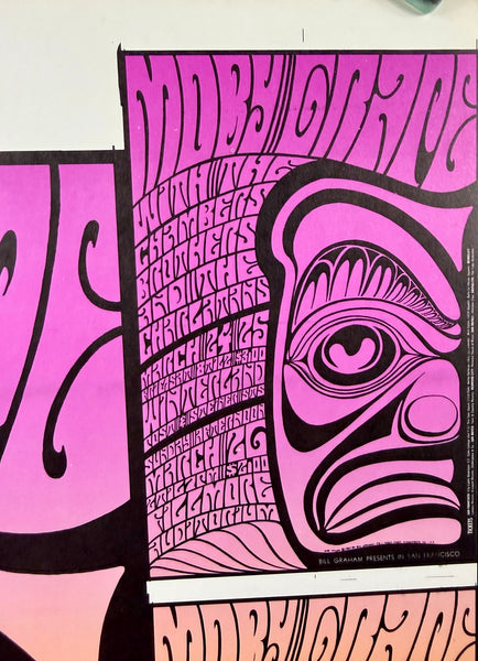AUCTION - BG-56 -  Moby Grape - Wes Wilson - 1967 Uncut Sheet Poster/Cards - Near Mint