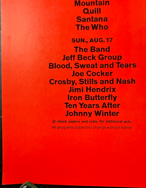 AUCTION - AOR 3.1 - Woodstock Festival - Signed by Arnold Skolnick - 1969 Poster - Excellent