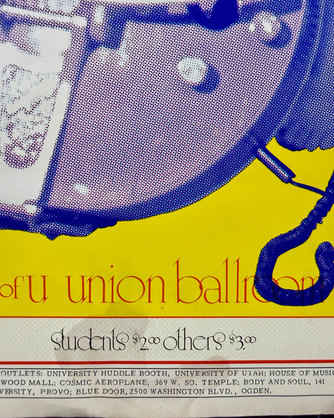 AUCTION - AOR 4.156 - Grateful Dead - 1969 Poster - Salt Lake City, UT - Very Good