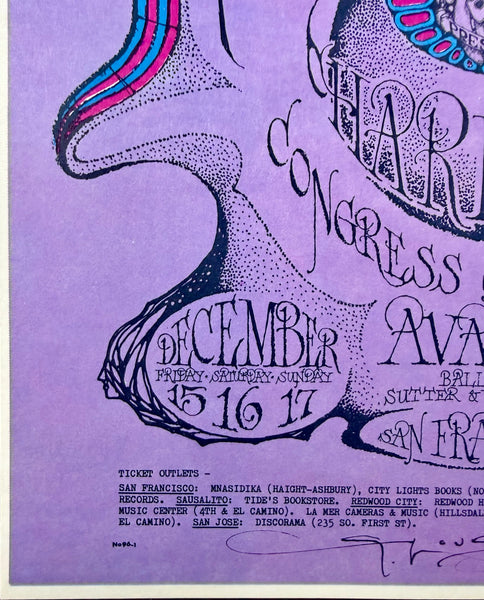 AUCTION -  FD-96 - Quicksilver Messenger Service - Mouse Signed - 1967 Poster -  Avalon Ballroom - Near Mint