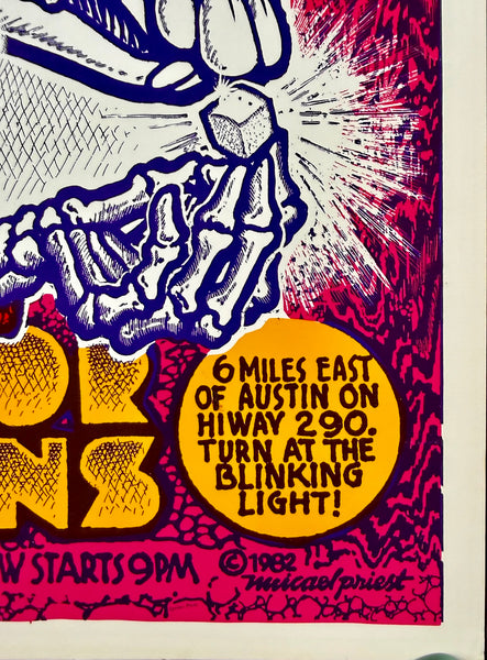 AUCTION - AOR 4.159 - Grateful Dead - 1982 Poster - Austin, TX "Manor Downs" - Excellent