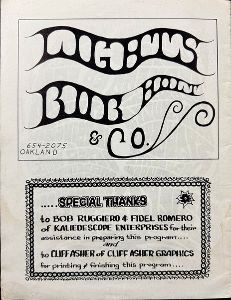 AUCTION - AOR 2.296 - Grateful Dead Young Rascals - 1967 Program - Oakland Auditorium - Very Good