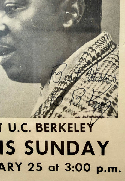 AUCTION - B.B. King - Hand-Signed - 1970 Framed Handbill - Berkeley - Excellent