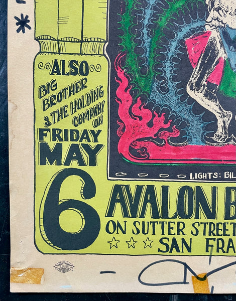 AUCTION - FD-7 - Euphoria - Daily Flash - Hand Colored - Wes Wilson  - 1966  Poster - Avalon Ballroom - Good