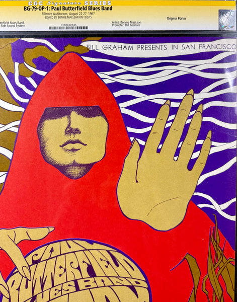 AUCTION - BG-79 - Cream - Eric Clapton - Bonnie MacLean Signed - 1967 Poster - Fillmore Auditorium -  CGC Graded 9.6