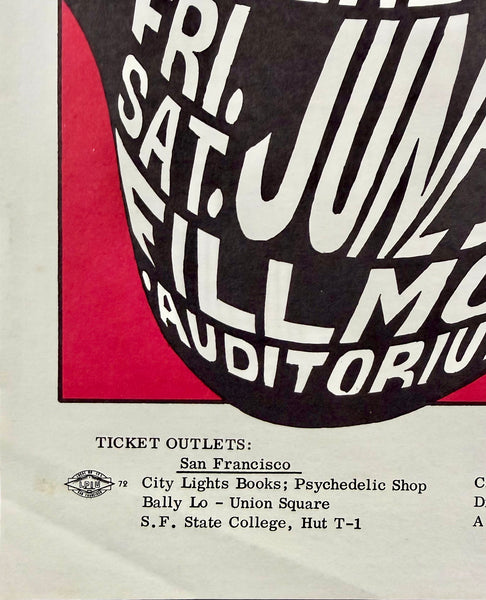 AUCTION - BG-10 - Jefferson Airplane - Great Society - Wes Wilson - 1966 Poster - Fillmore Auditorium - Excellent - SF Rock Posters & Collectibles