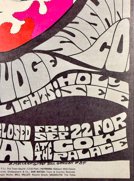 AUCTION - BG-84 -  Blue Cheer - Bonnie MacLean - 1967 Poster - Near Mint - SF Rock Posters & Collectibles