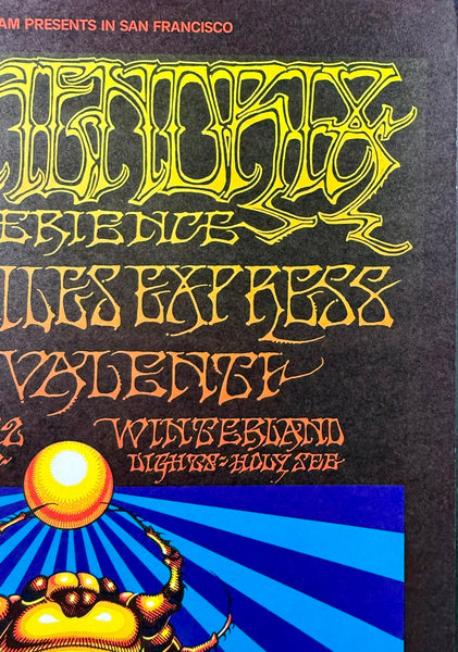 AUCTION - BG-140 - Jimi Hendrix Experience - Rick Griffin - 1968 Poster - Winterland - Excellent - SF Rock Posters & Collectibles