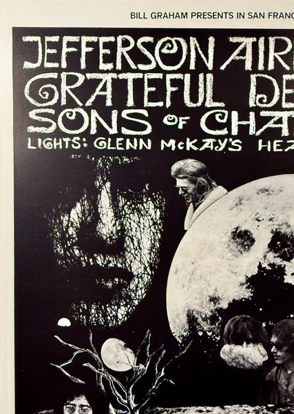 AUCTION - BG-197 -  Grateful Dead - Jefferson Airplane - Bonnie MacLean - 1969 Poster - Winterland - Near Mint